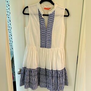 Oliphant Small Yoke Dress in Mykonos Blue /Size Small